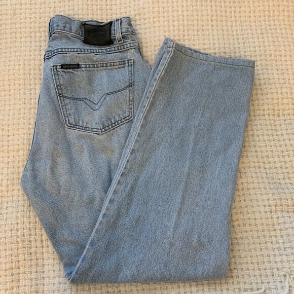 Harley Davidson Mens Motorcycles Straight Leg Light Vintage Jeans - Picture 6 of 8